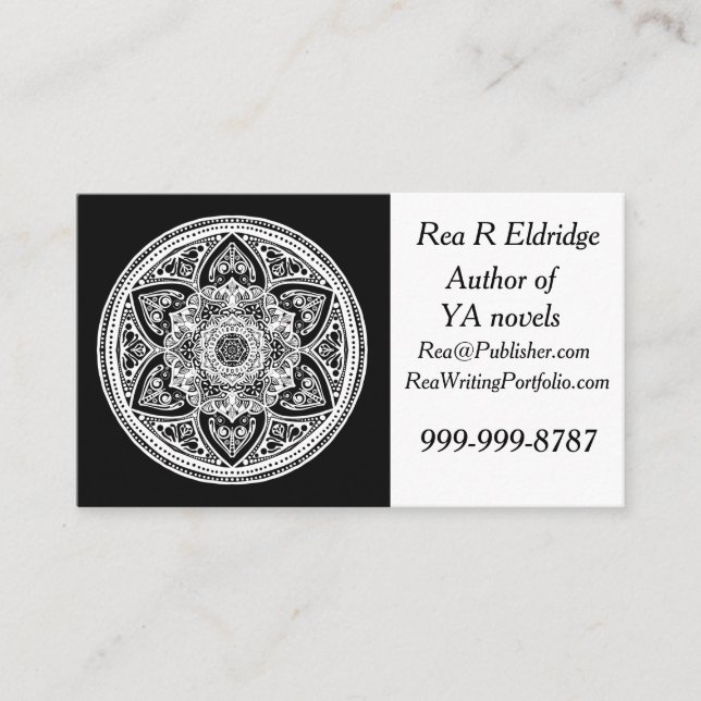 Raven Mandala Visitenkarte (Vorderseite)