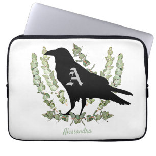 Raven Monogram Spirit Animal Eucalyptus Laptopschutzhülle
