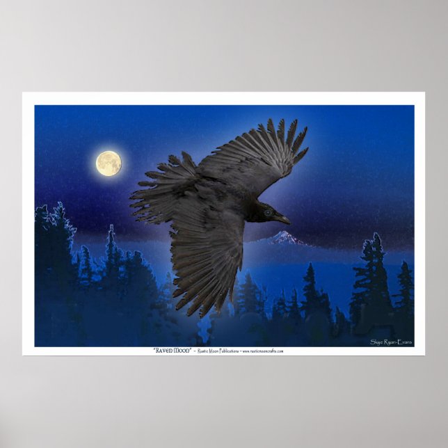 "RAVEN MOON" Kunstdrucke Poster (Vorne)