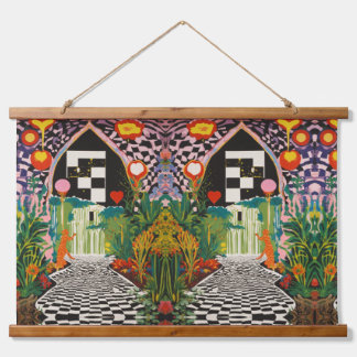 Raven & Moon Tapestry - Edgar Allan Poe Inspiriert Wandteppich Mit Holzrahmen