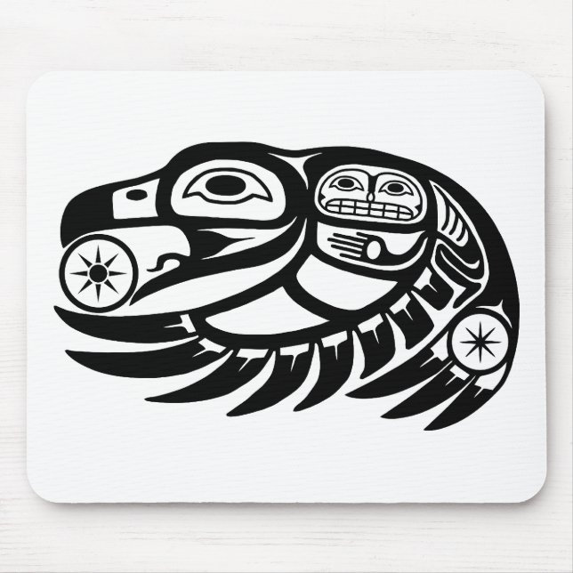 Raven Native American Design Mousepad (Vorne)
