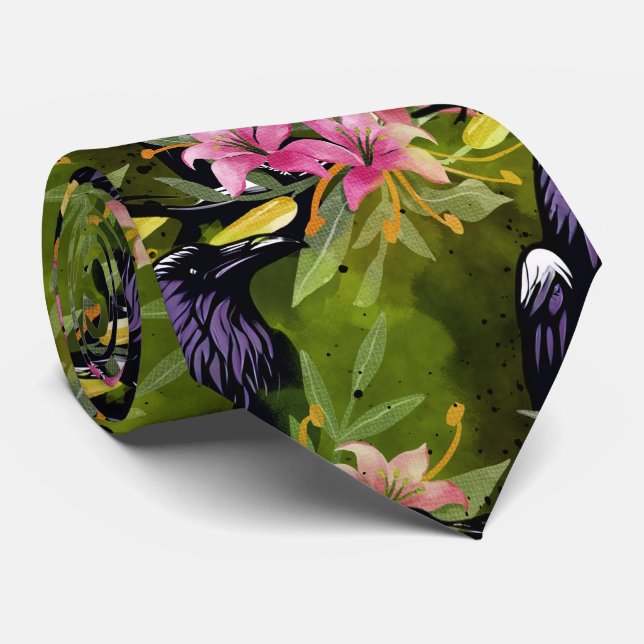 Raven Neck Tie Krawatte (Gerollt)