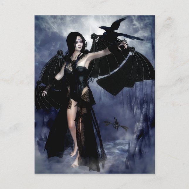 Raven of the Night Postcard Postkarte (Vorderseite)