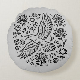 Raven of Transformation Rundes Kissen