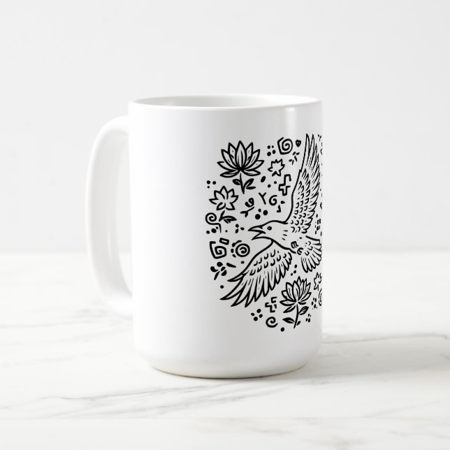 Raven of Transformation T-Shirt Kaffeetasse (Vorderseite Links)