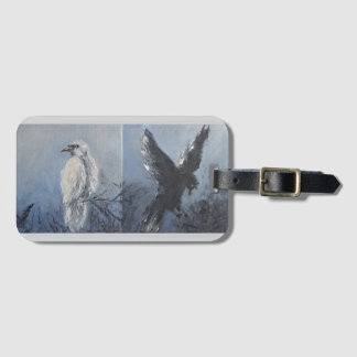 Raven Oil Painting Symbol Weisheit Mystery Meditat Gepäckanhänger
