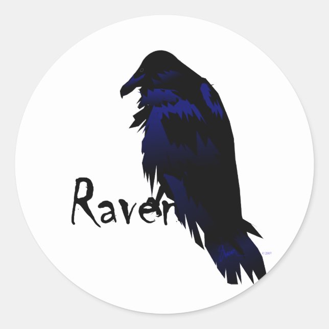 Raven on Raven Runder Aufkleber (Vorderseite)