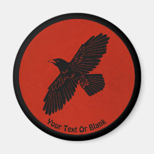 Raven on Red Magnet