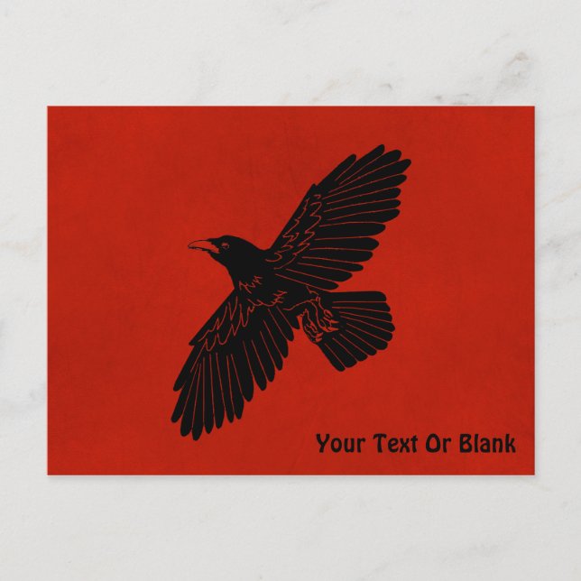 Raven on Red Postkarte (Vorderseite)