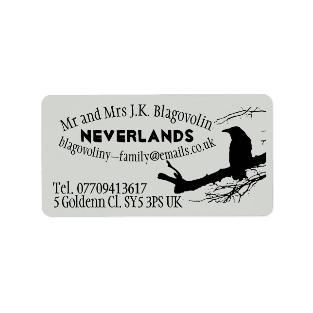 Raven on the Tree Adressaufkleber (Vorne)