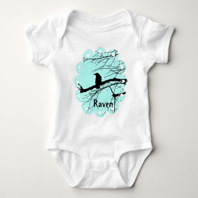 Raven on the Tree Baby Bodysuit Baby Strampler (Vorderseite)