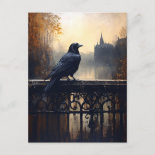 Raven on Wroshed Eisenzaun Gothic Postkarte