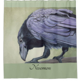 Raven Original Watercolor Crow von Miranda Print Duschvorhang