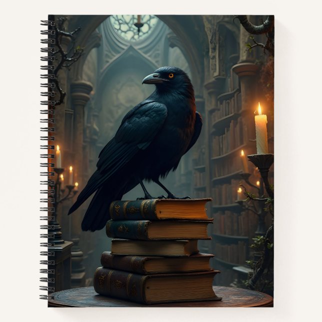 Raven Perched on Booiks Notizbuch (Vorderseite)