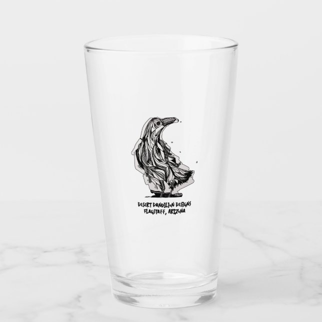 Raven Pint Glass by Desert Dandilion Designs Glas (Vorderseite)
