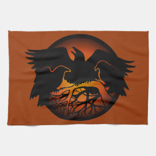 Raven Plate First Nations Raven Art im Dienste von Geschirrtuch