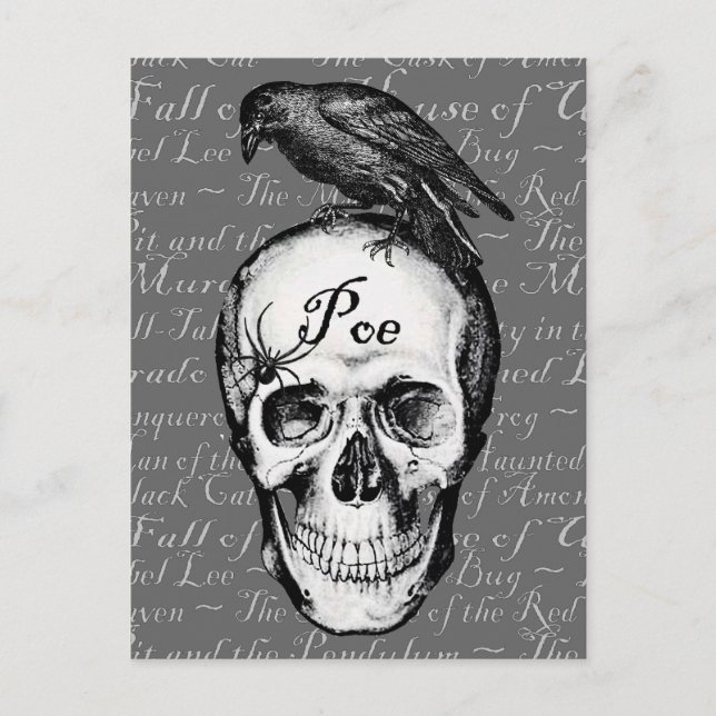 Raven Poe Postcard Postkarte (Vorderseite)