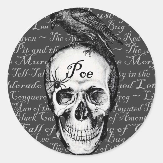 Raven Poe Sticker (Vorderseite)