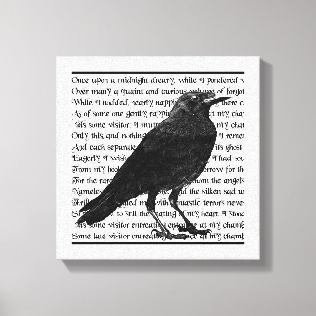 Raven Poem Edgar Allan Poe Leinwanddruck (Vorderseite)