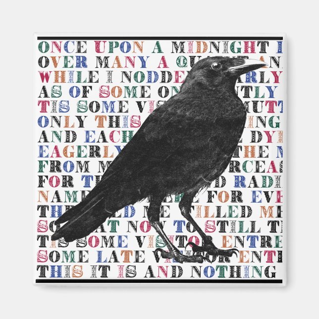 Raven Poem Edgar Allan Poe Magnet (Vorne)