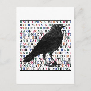 Raven Poem Edgar Allan Poe Postkarte