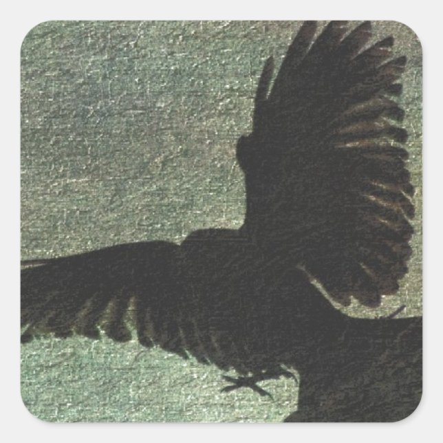 Raven Quadratischer Aufkleber (Vorderseite)