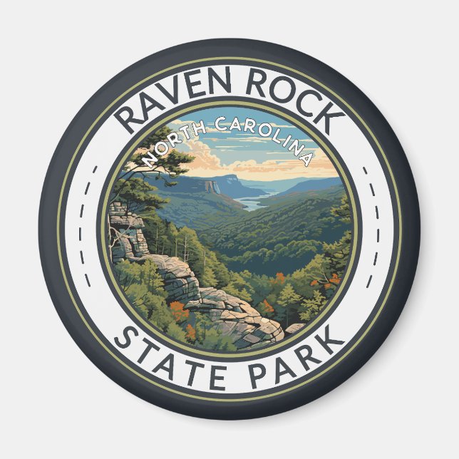 Raven Rock Staat Park North Carolina Abzeichen Magnet (Vorne)