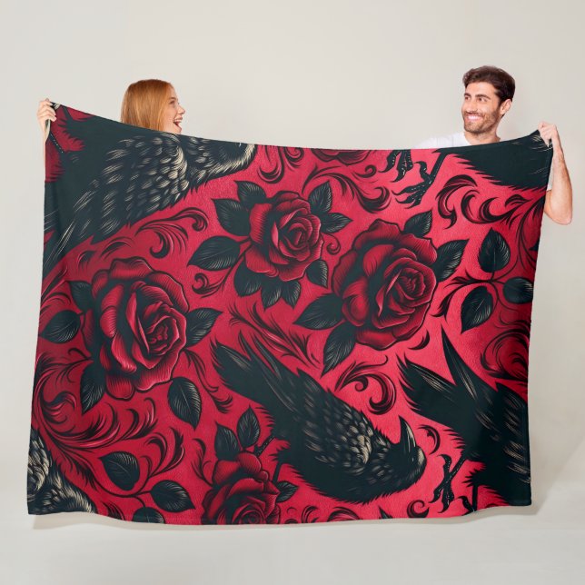 Raven Rose 60x80 Fleece Blanket (Beispiel)