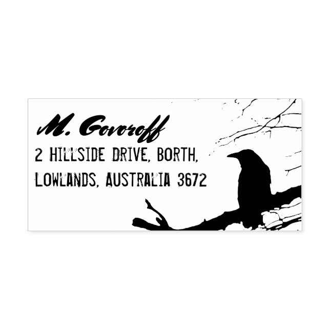 Raven Rücksendeadresse Briefmarke Gummistempel (Prägung)