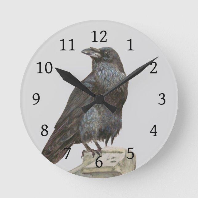 Raven Runde Wanduhr (Vorderseite)