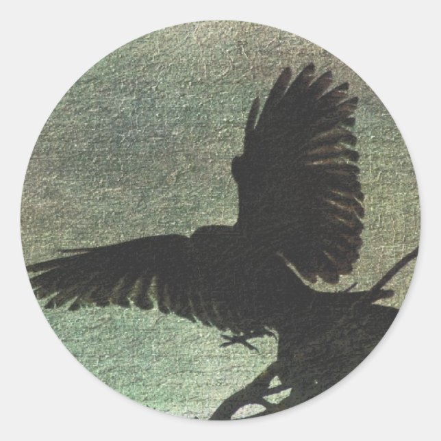 Raven Runder Aufkleber (Vorderseite)