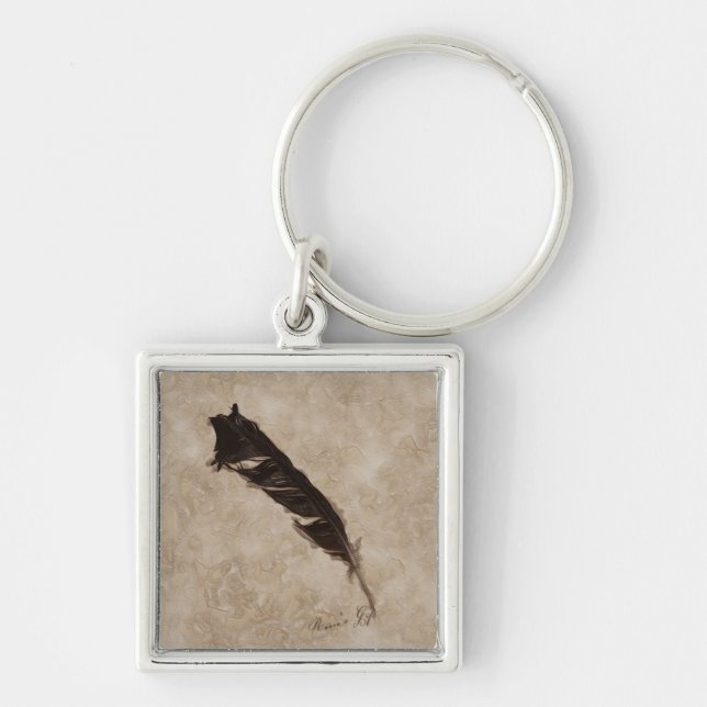 Raven’s Feather Bird-lover Crow design Schlüsselanhänger (Vorne)