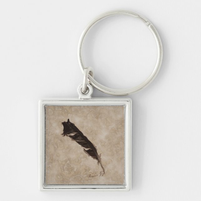 Raven’s Feather Bird-lover Crow design Schlüsselanhänger (Vorne)