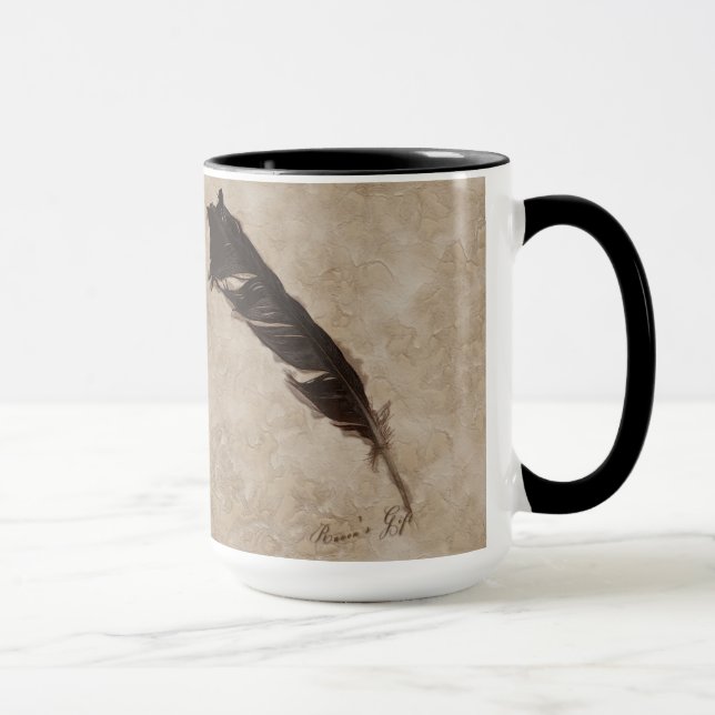 Raven’s Feather Bird-lover Crow design Tasse (Rechts)
