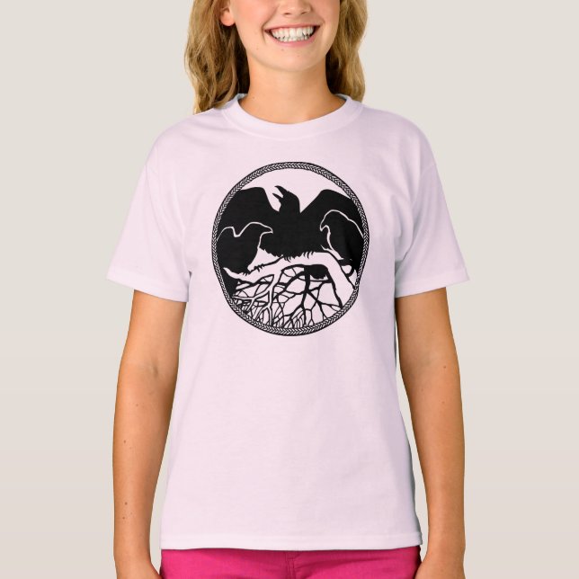 Raven Shirts Raven Crow Art Kid's Sweatshirt (Vorderseite)