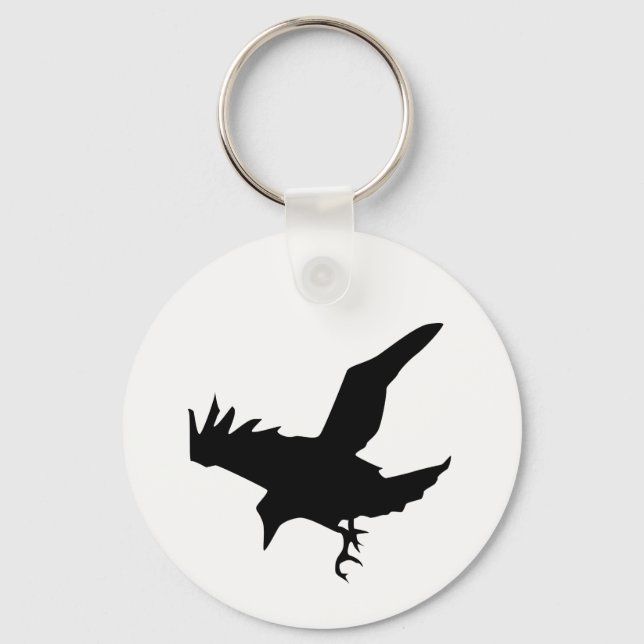 Raven Silhouette Schlüsselanhänger (Vorderseite)