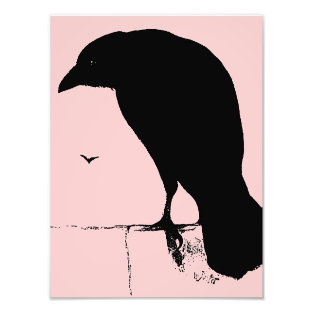 Raven Silhouette - Vintage Goth Ravens & Crows Fotodruck (Vorne)