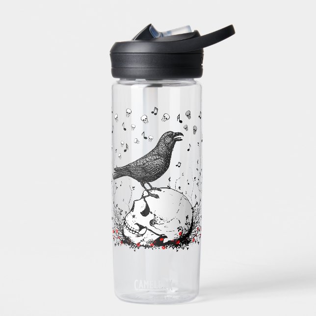 Raven Sings Song vom Tode auf dem Schädel Trinkflasche (Links)