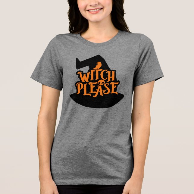 Raven & Skull Coole Halloween bitte Tri-Blend Shirt (Vorderseite)