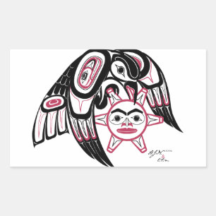 Raven Stealing the Sun Rechteckiger Aufkleber