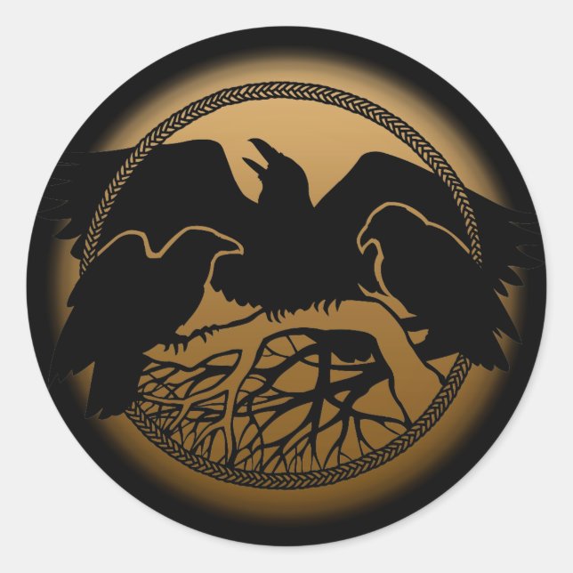 Raven Stickers Native Wildlife Raven Art Stickers (Vorderseite)