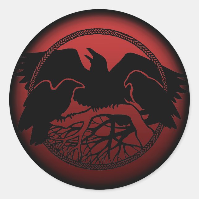Raven Stickers Native Wildlife Raven Art Stickers (Vorderseite)