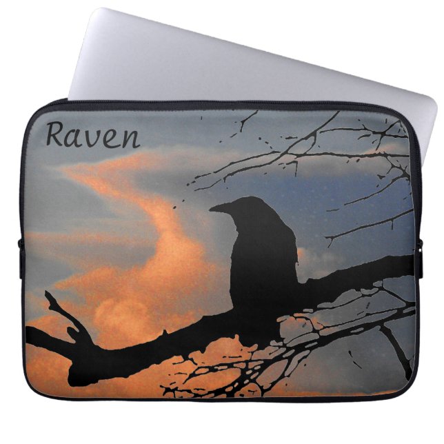 Raven Sunset Tree and Clouds Laptopschutzhülle (Vorderseite)