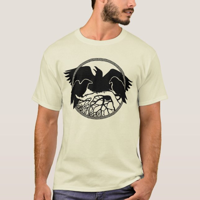 Raven T - Shirt Raven Cool Crow Bio Raven Shirt (Vorderseite)