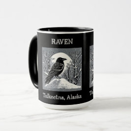 Raven: Talkeetna, Alaska schwarz und weiß Tasse