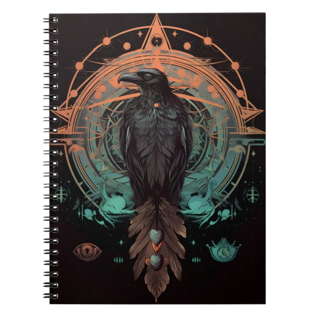 Raven Totem , Spirit Animal Crow Notebook Notizblock (Vorderseite)