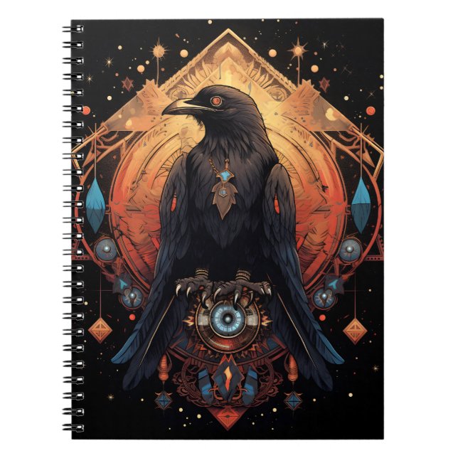 Raven Totem, Spirit Crow Notebook Notizblock (Vorderseite)