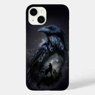 Raven und Wolf, die auf dem Mond heulen Case-Mate iPhone 14 Hülle