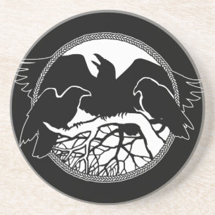 Raven Untersetzer Raven Gift Raven & Crow Art Deco