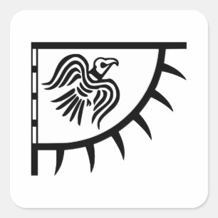Raven Viking Banner Quadratischer Aufkleber